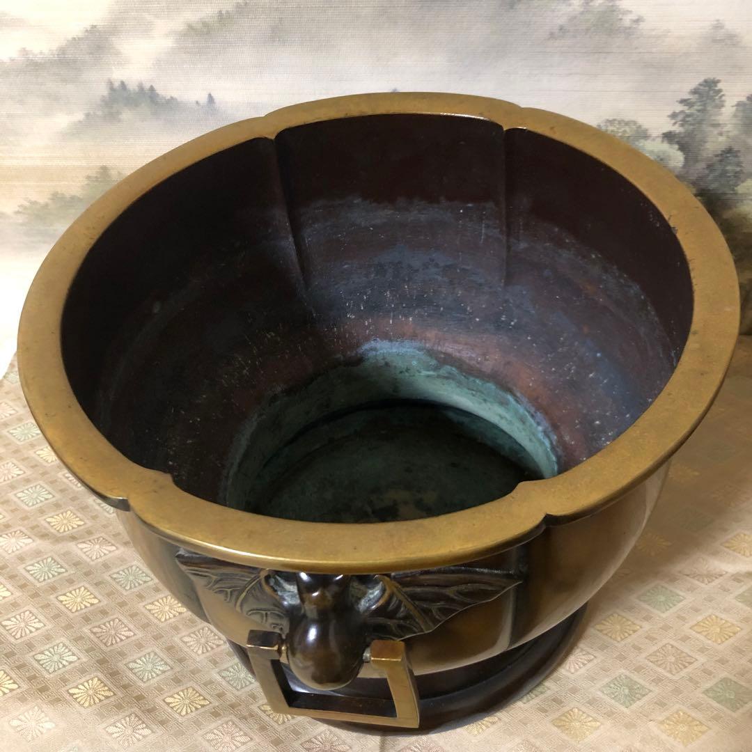 茶道具　金谷五郎三郎　唐銅火鉢　瓶掛