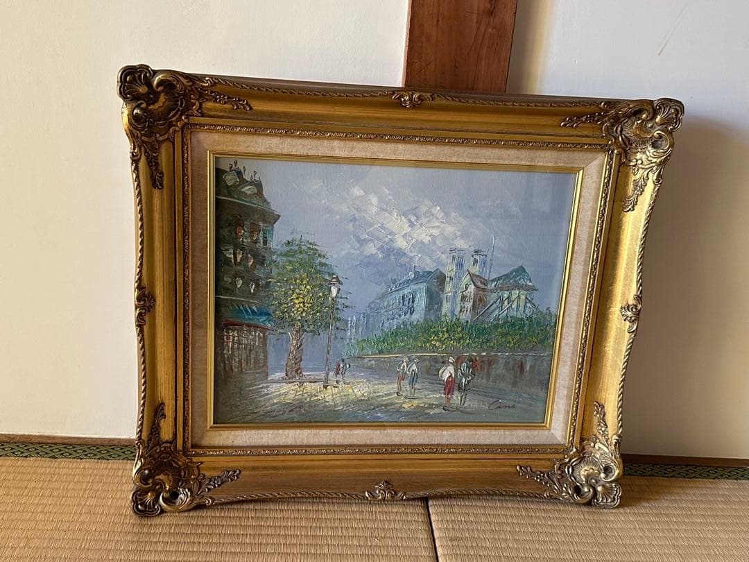 油絵 壁掛け 風景画　豪華な額