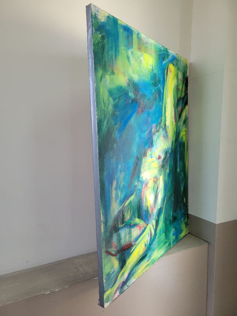 No.4「青の光景」絵画 油絵 キャンバス直筆