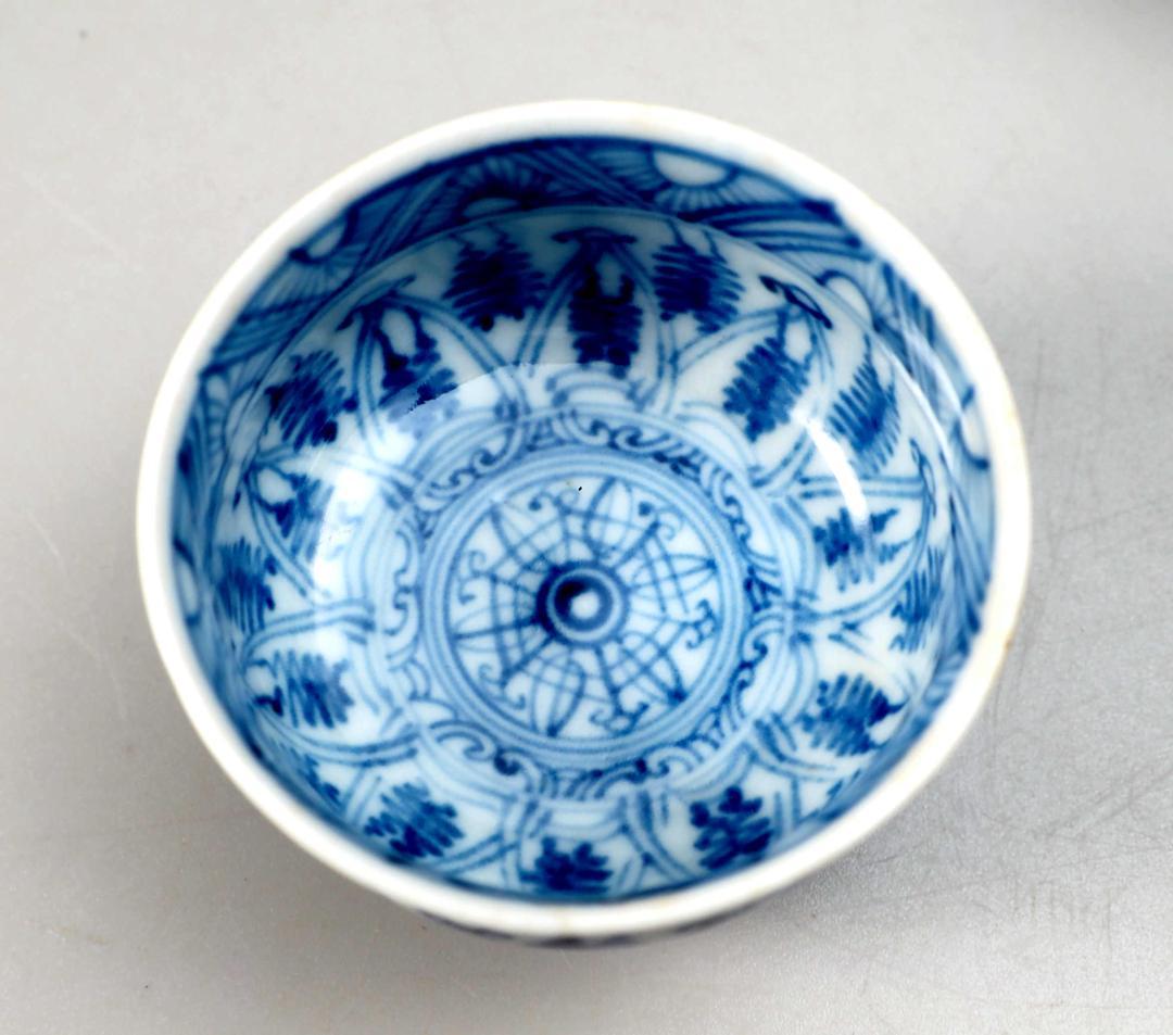 五良大甫呉祥瑞造　茶盃　4点セット　染付　底部に在銘