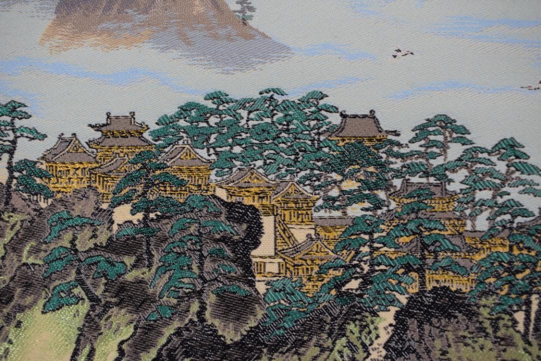 【複製】横山大観/蓬莱山図/織物/掛軸☆宝船☆Z-455