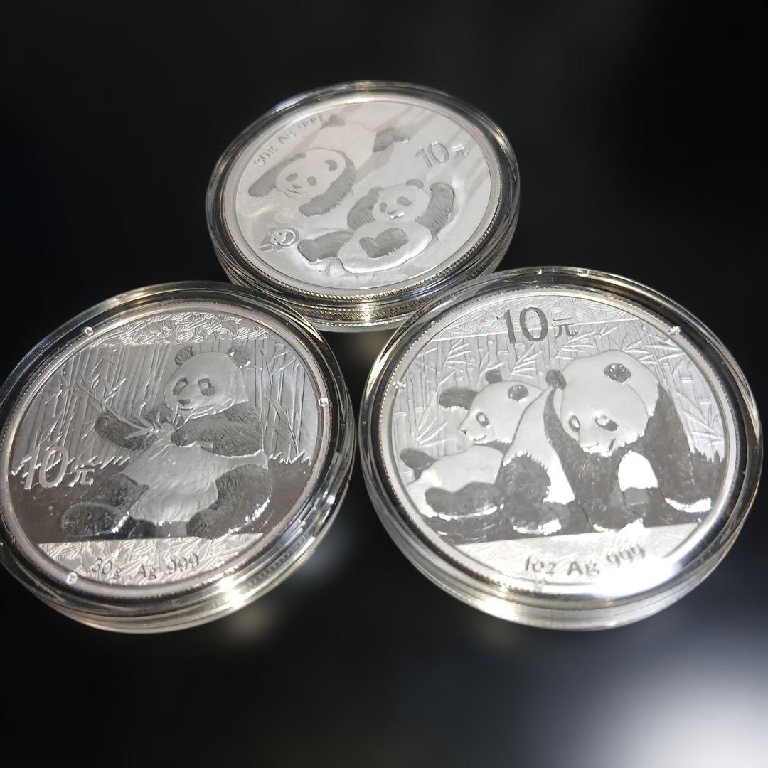 太*月様 純銀パンダ 銀貨 2010・2017・2022年 3枚セット