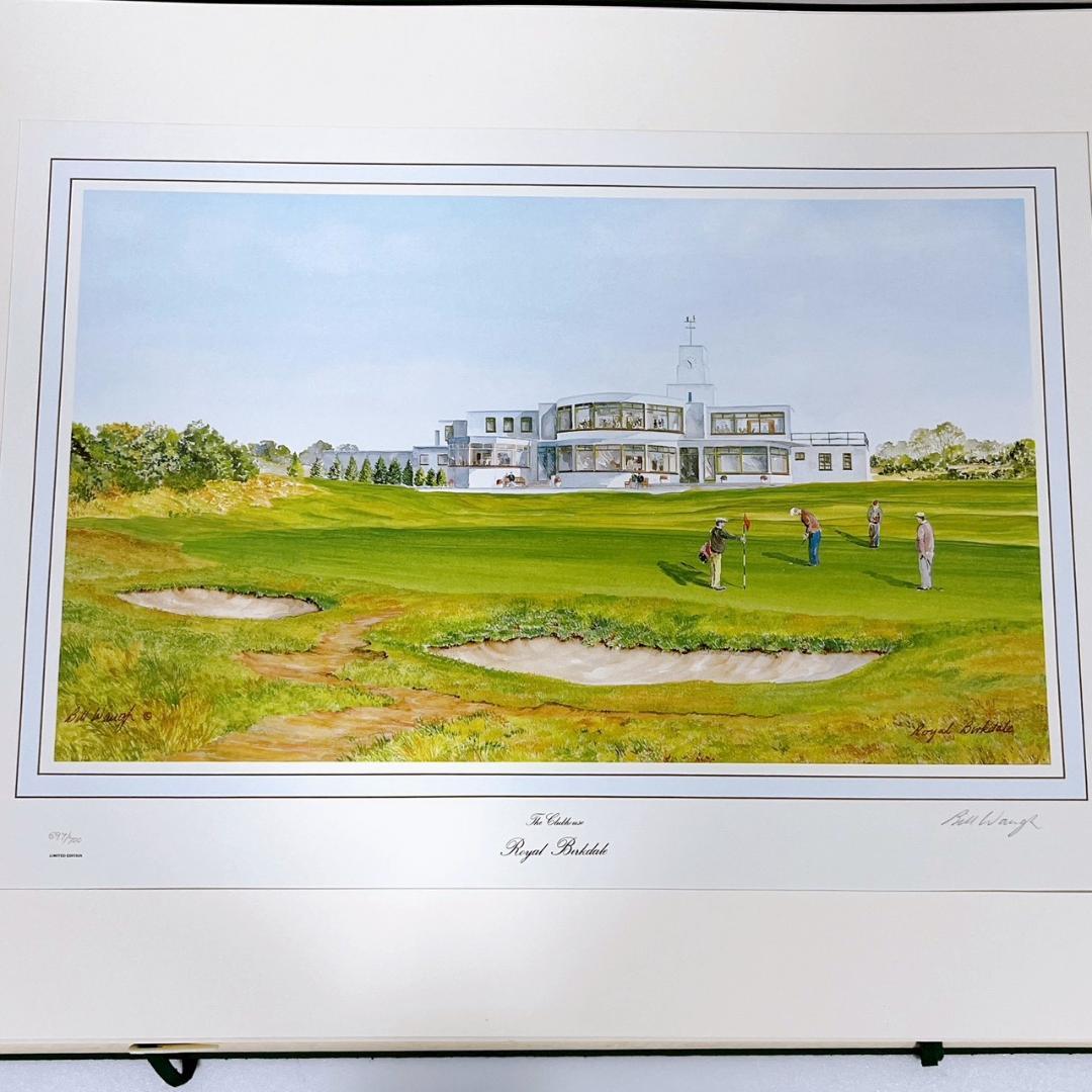 全英オープン他有名ゴルフコース リトグラフ全7枚セット Bill Waugh制作