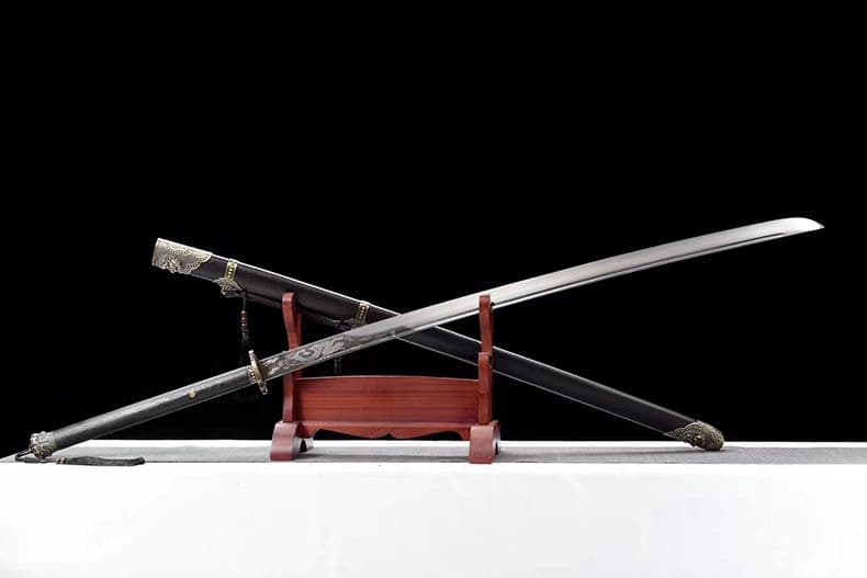 【屠龍苗刀二】繍春刀 牛尾刀 苗刀 手鍛造打 鋼刀 冷兵器 古兵器 武具 両手刀