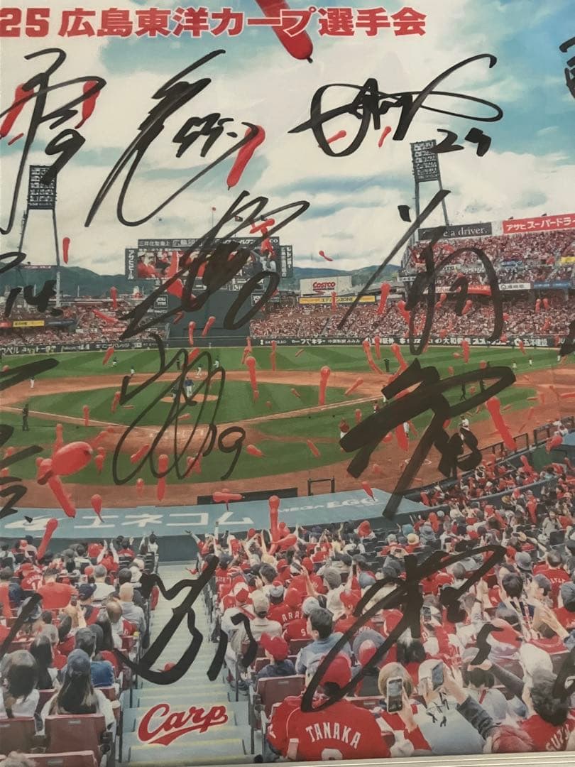 ご*ん様 広島東洋カープ2025年選手会サイン入り写真パネル【非売品】