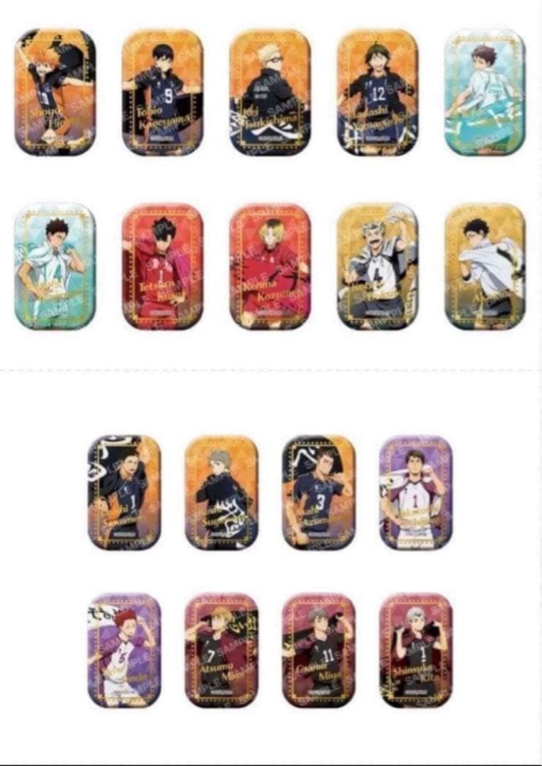 ハイキュー 横断幕　スクエア缶バッジ 第一弾 第二弾セット　セブンネット限定