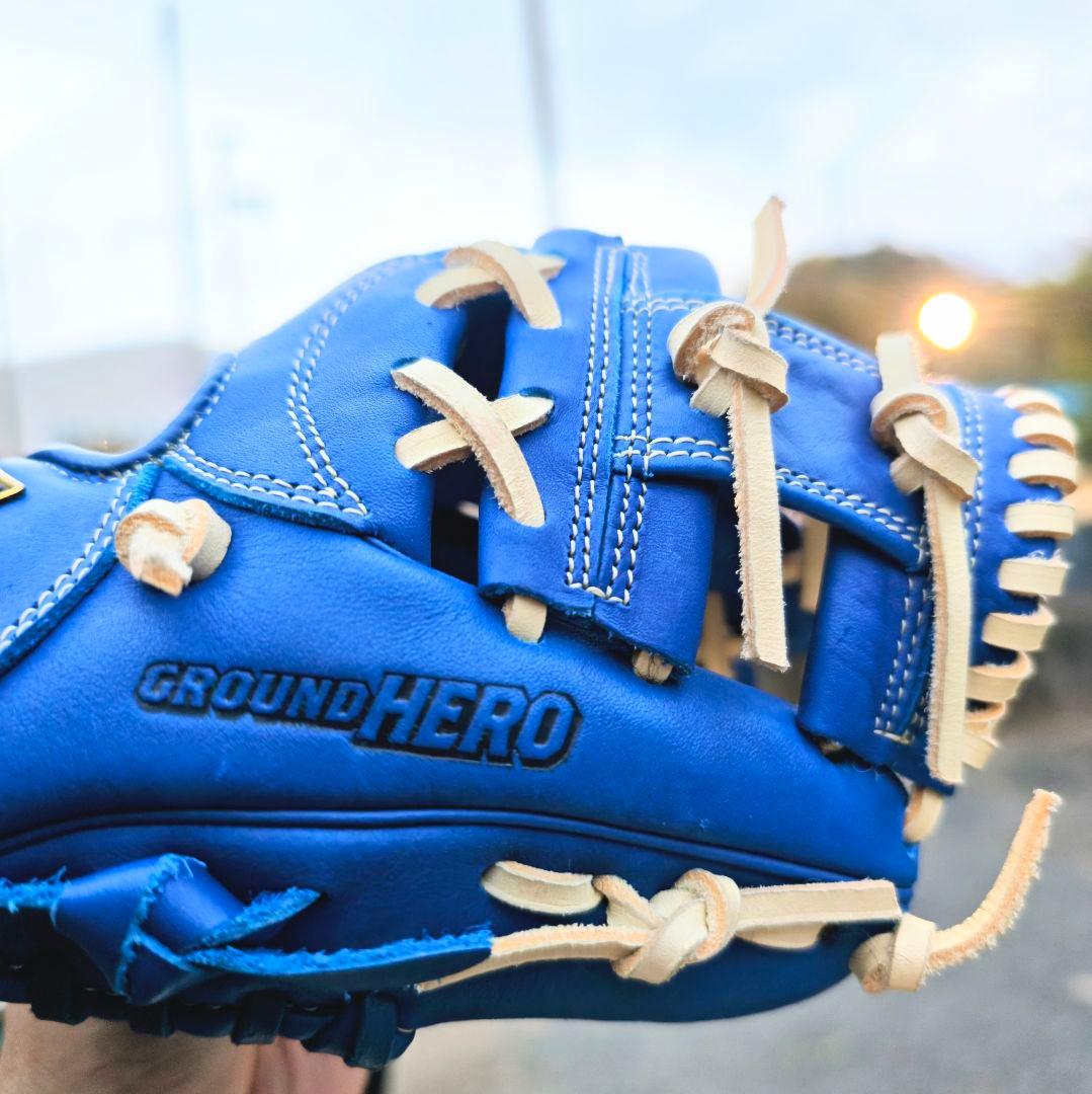 ZETT 軟式野球用グローブ 少年 青×白 GROUND HERO ゼット