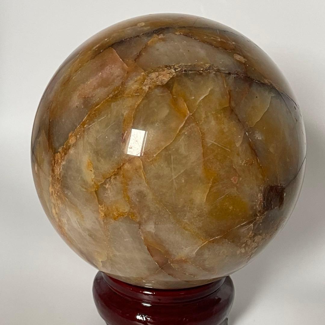 【H&E社正規品／保証書付き】ヒマラヤ・レッドゴールド・アゼツライト スフィア