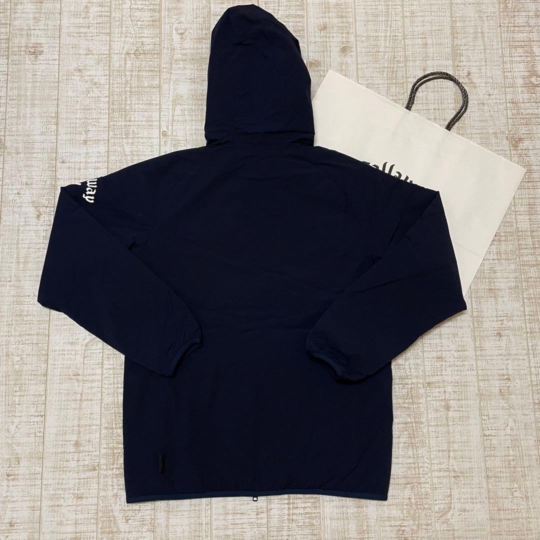 新品 キャロウェイ 長袖ブルゾン 中綿 撥水 フード付き ネイビー Mサイズ