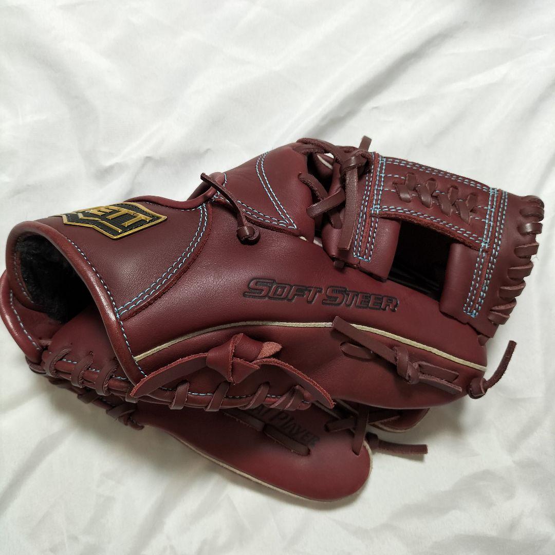 [美品] ゼット ZETT 一般 軟式 グローブ 右 投げ ボルドーブラウン