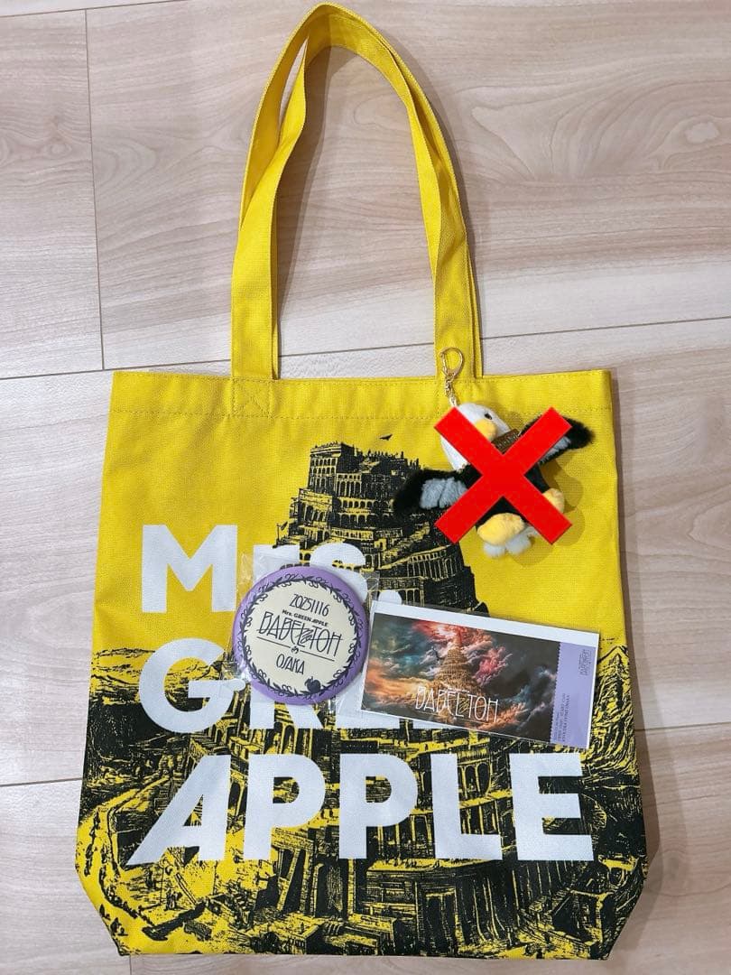 ミセス　バベルの塔　大阪　トートバッグ　ピクチャーチケット　缶バッチ　11/16