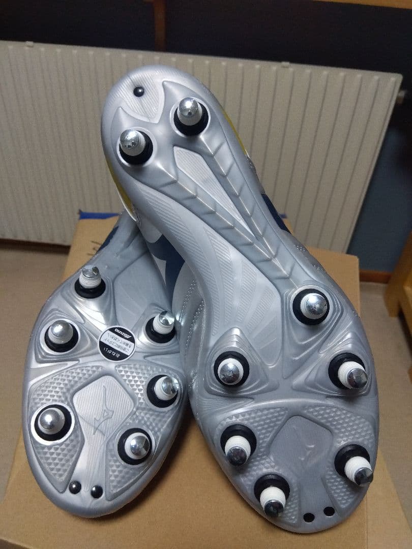 ラグビースパイク／ミズノ／26.5／シルバー／R1GA250104／新品