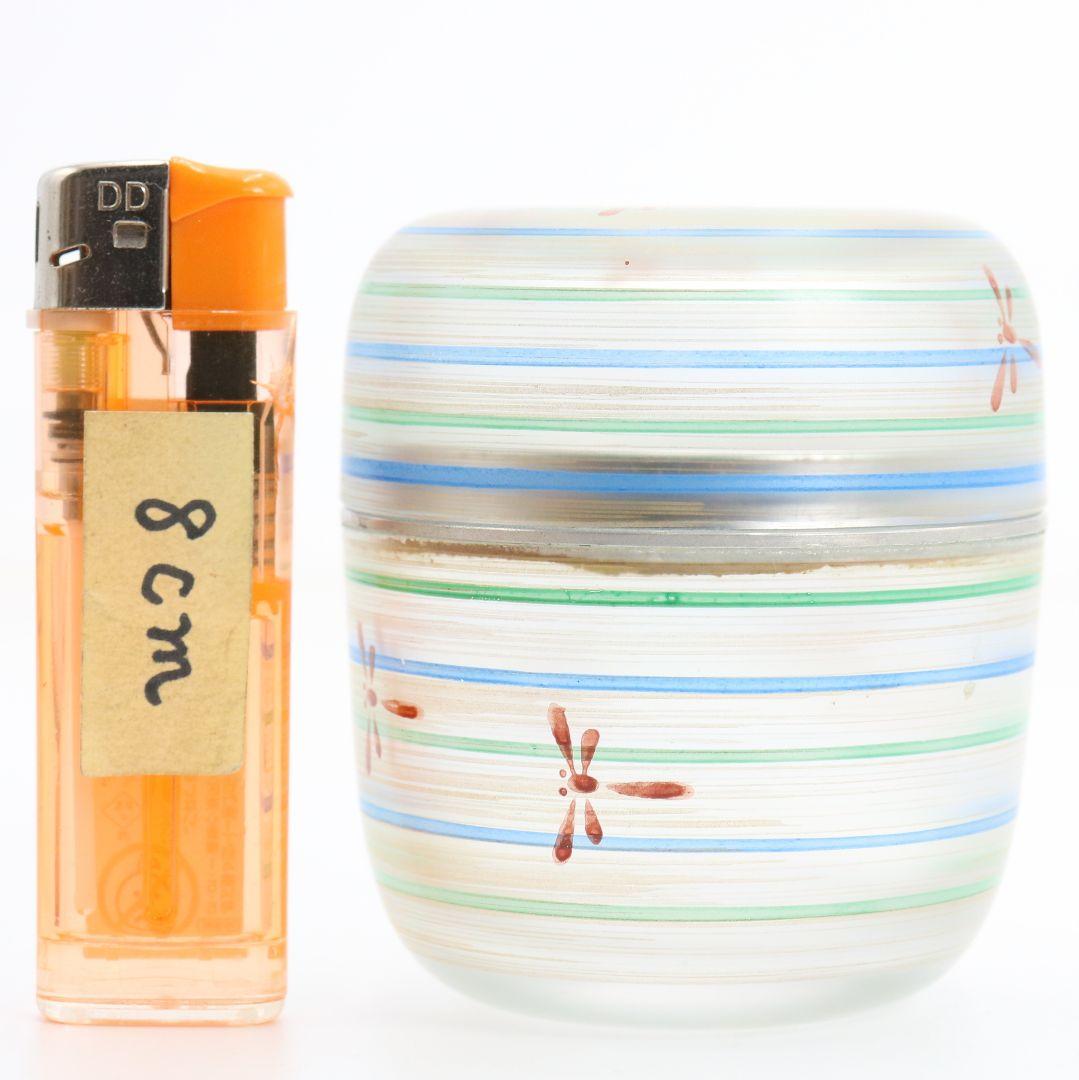 水崎長寿作 義山 独楽蜻蛉 棗 ガラス 硝子 茶道具 共箱共布　V988