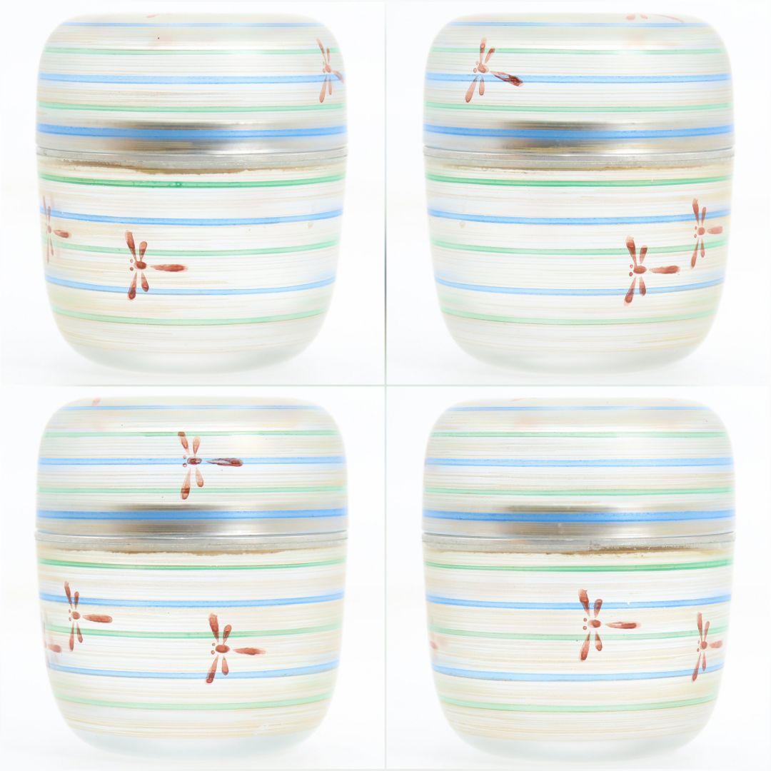 水崎長寿作 義山 独楽蜻蛉 棗 ガラス 硝子 茶道具 共箱共布　V988