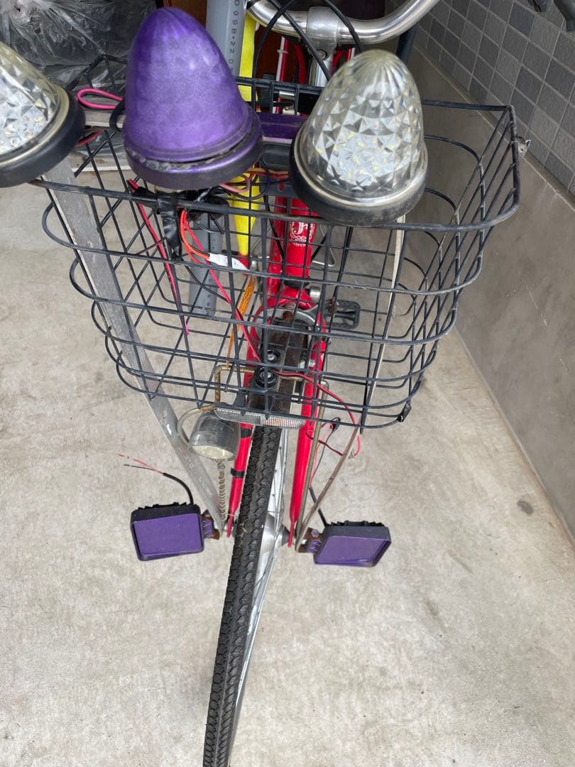 ⭐︎【世界に一台】⭐︎ギア付き改造27インチチャリ　旧デコチャリ残骸有り自転車状態悪