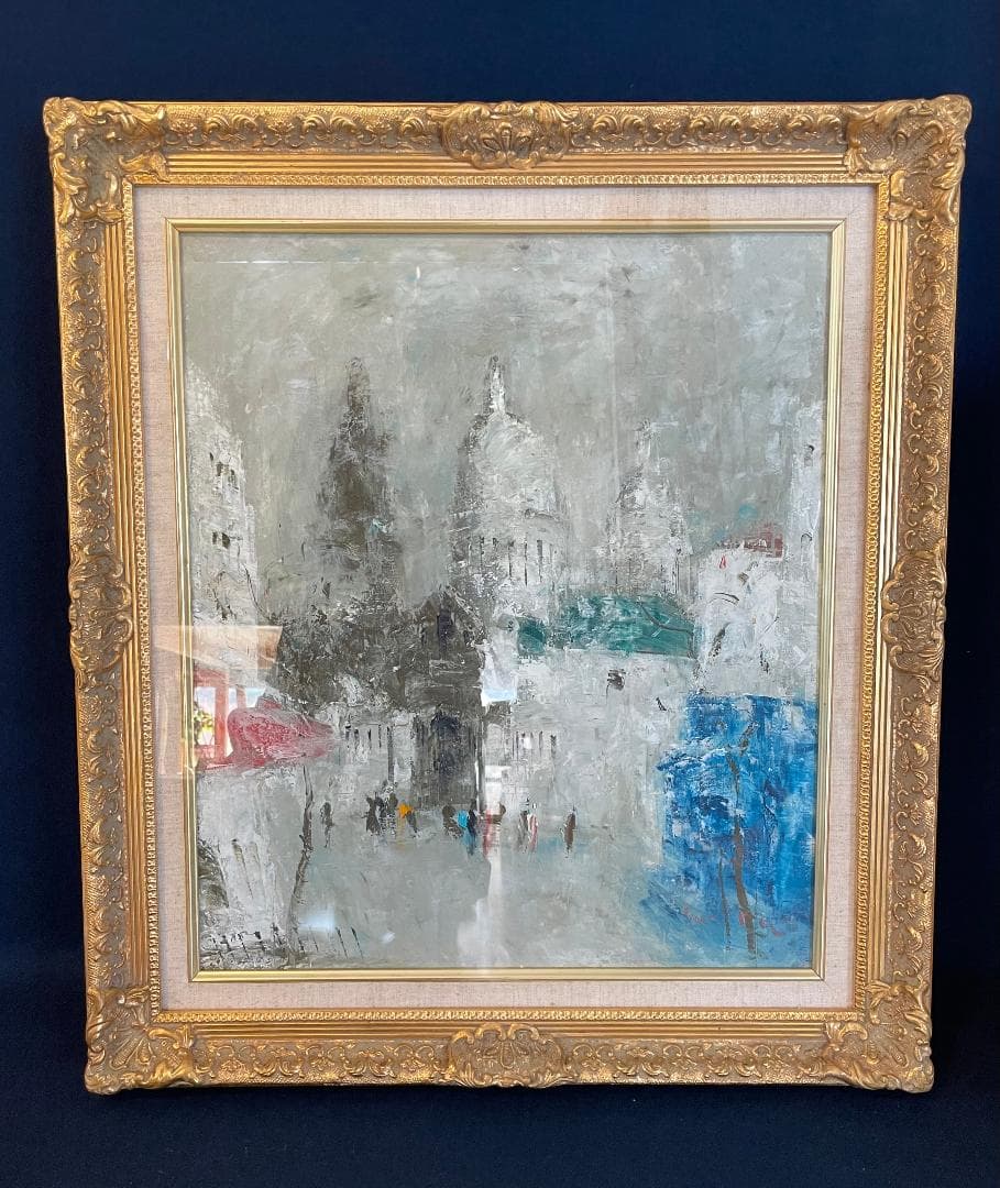 K*a様 「真作」住田昭「1989 パリ」風景画　油彩画　額装　サイン有り　F1