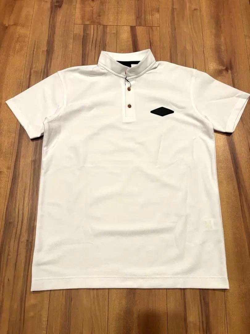 HERG1 エルグワン◇スタンドカラー ポロ　ホワイトL