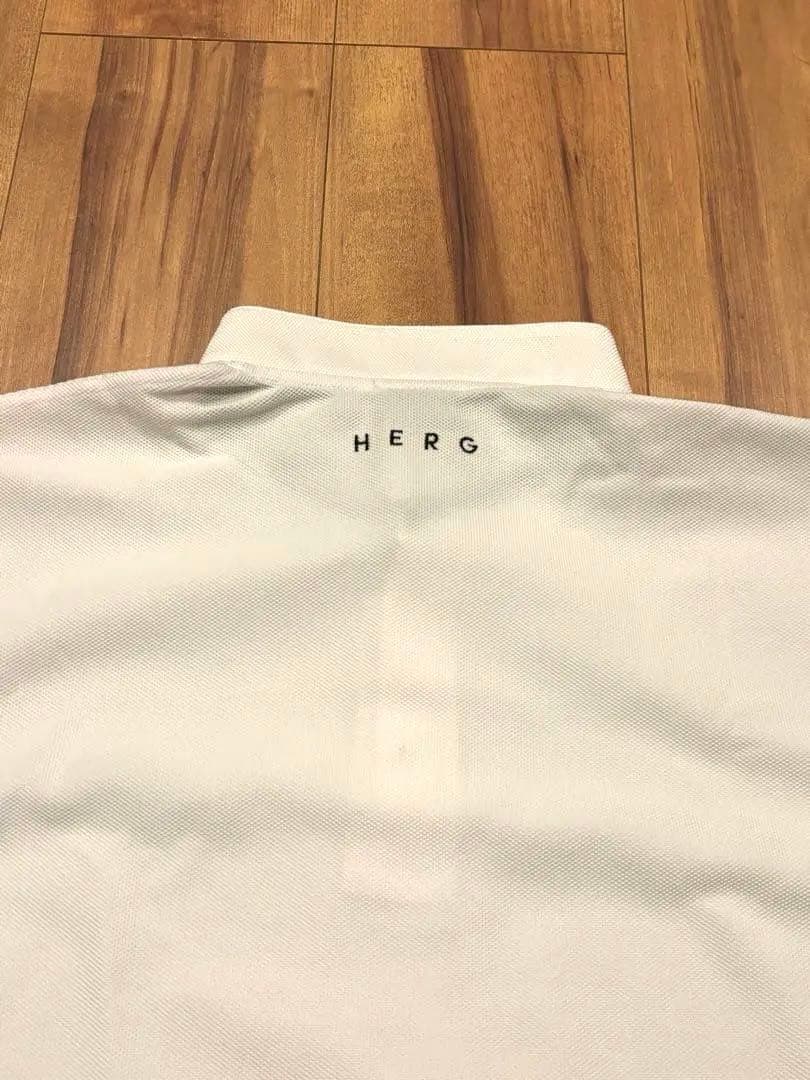 HERG1 エルグワン◇スタンドカラー ポロ　ホワイトL
