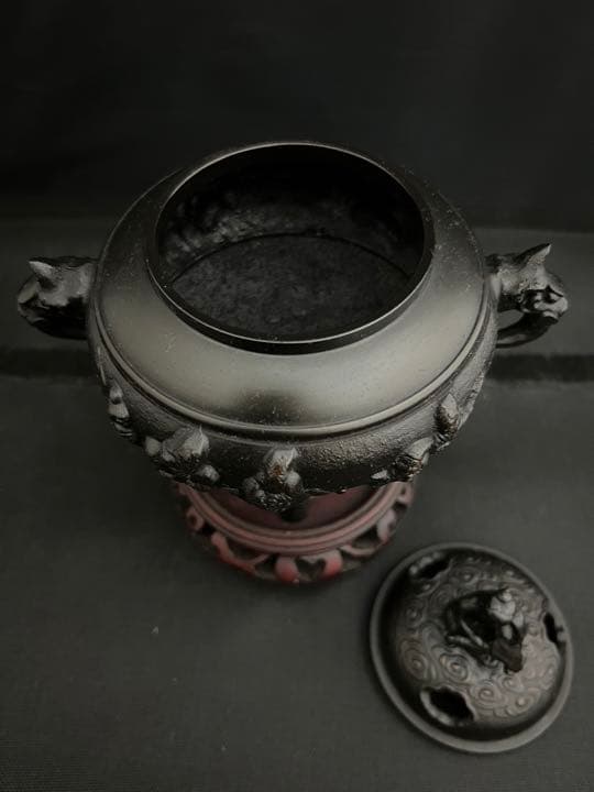 香炉　七福神　童子　銅　彫刻 置物 開運 風水 美術 インテリア　アンティーク