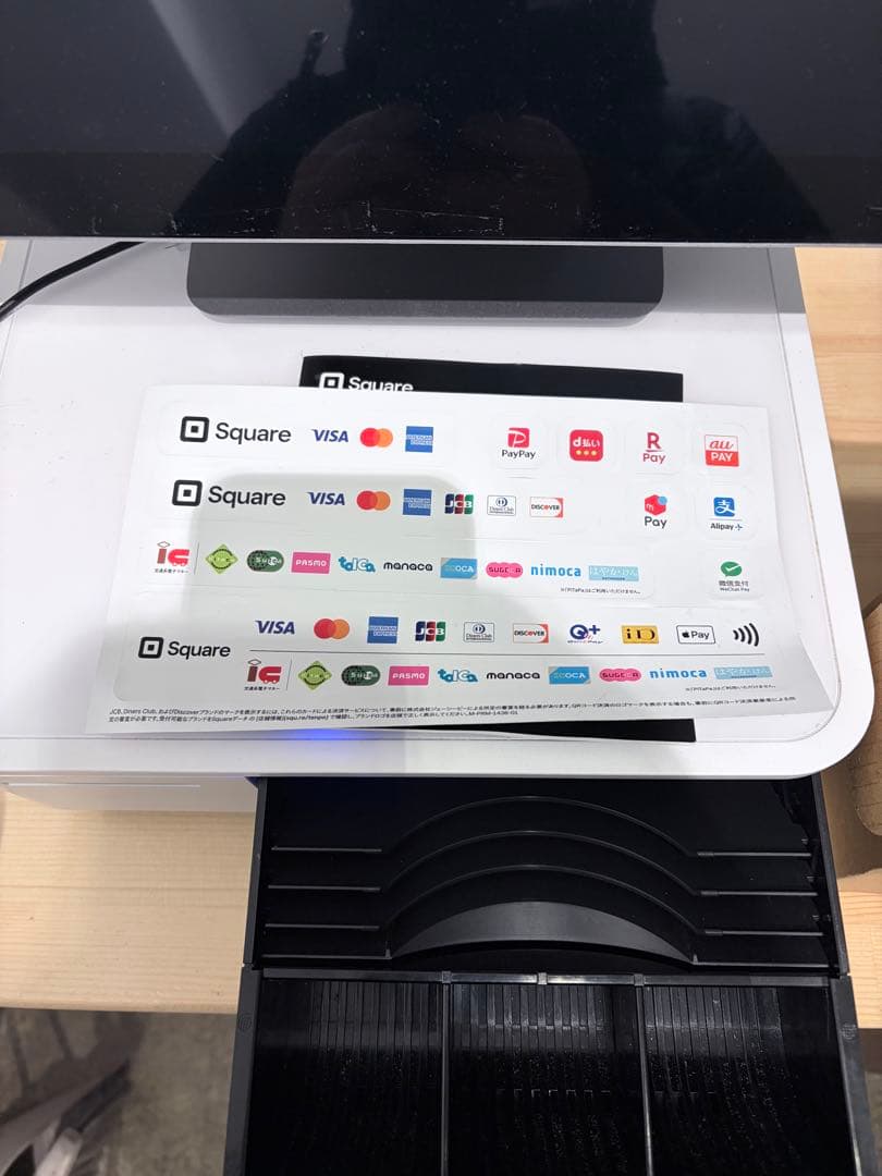 Squareレジスター キャッシュドロワー・レシートプリンター付きロール紙10本