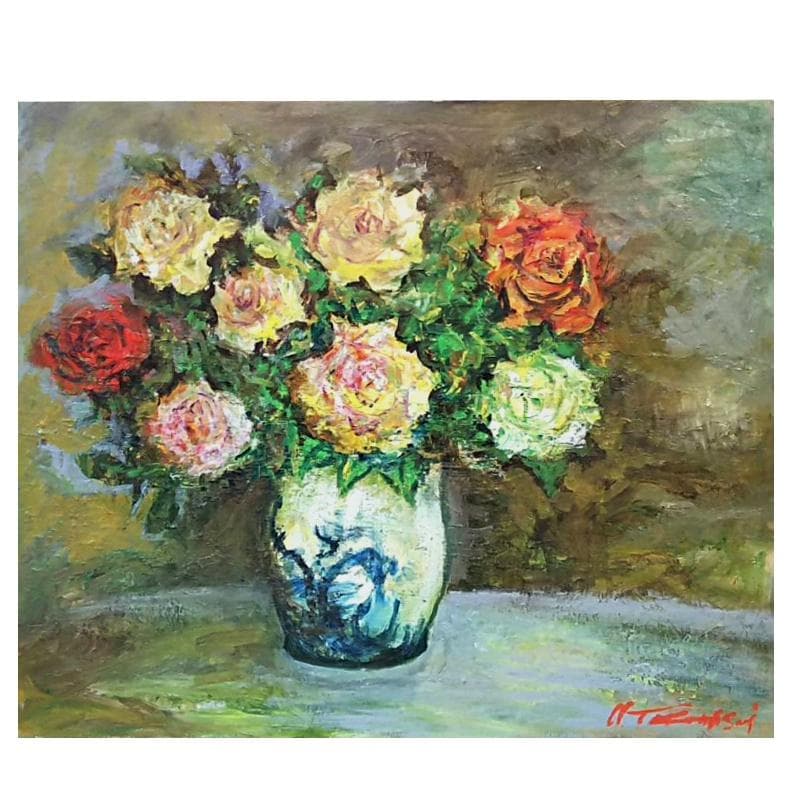 ☆ 高橋益之 ☆「 バラ」油絵 　F10号サイズ 　未使用額！