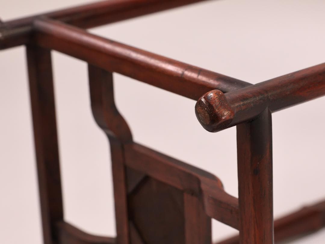 BK432　時代唐木　玉杢　高卓　花台　香炉台　飾台　盆栽台　高さ約40㎝