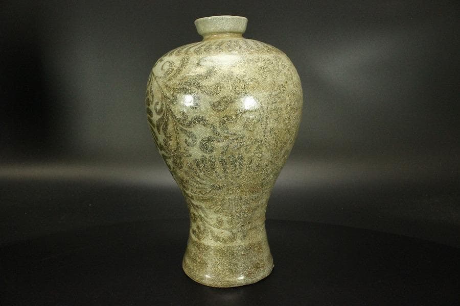 古美術 高麗青磁鉄絵梅瓶 高27cm(ZE592)