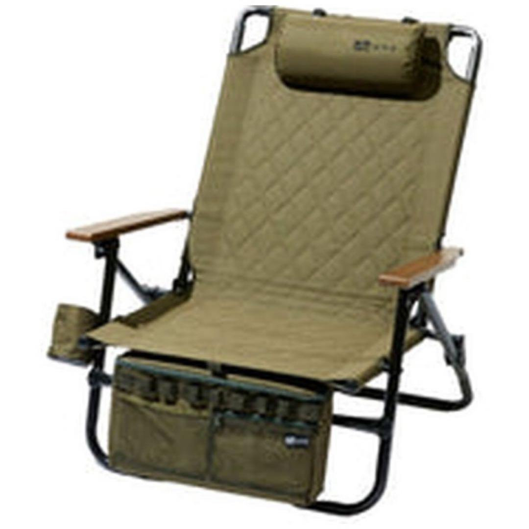 【2脚セット】waqリクライニングローチェア オリーブ