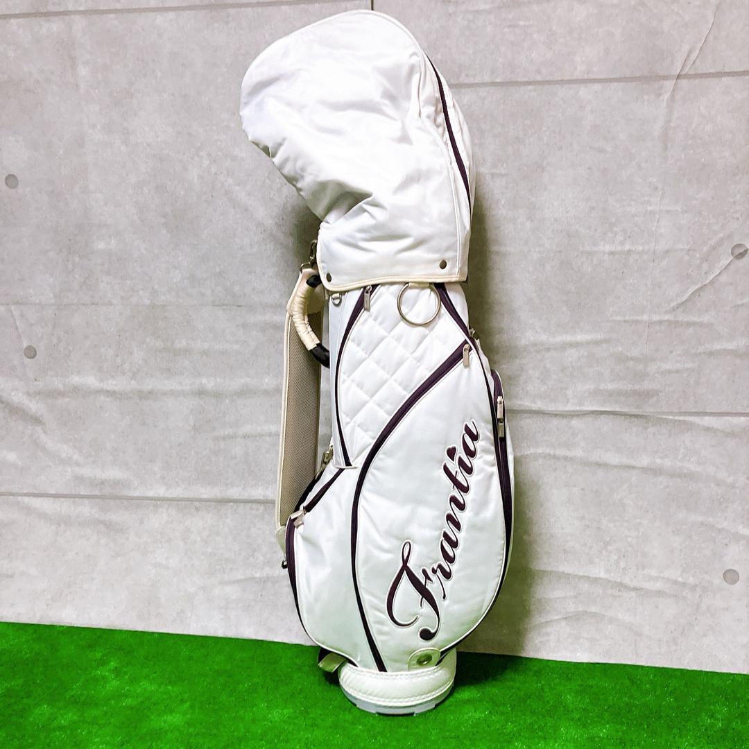 Frantia ゴルフ キャディバッグ レディース ホワイト 9型 カート式