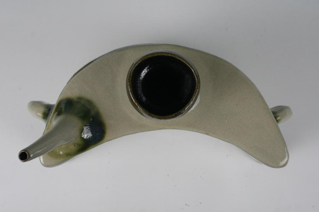 琉球壺屋焼 登り窯 金城敏幸　窓絵双魚文抱瓶（大）