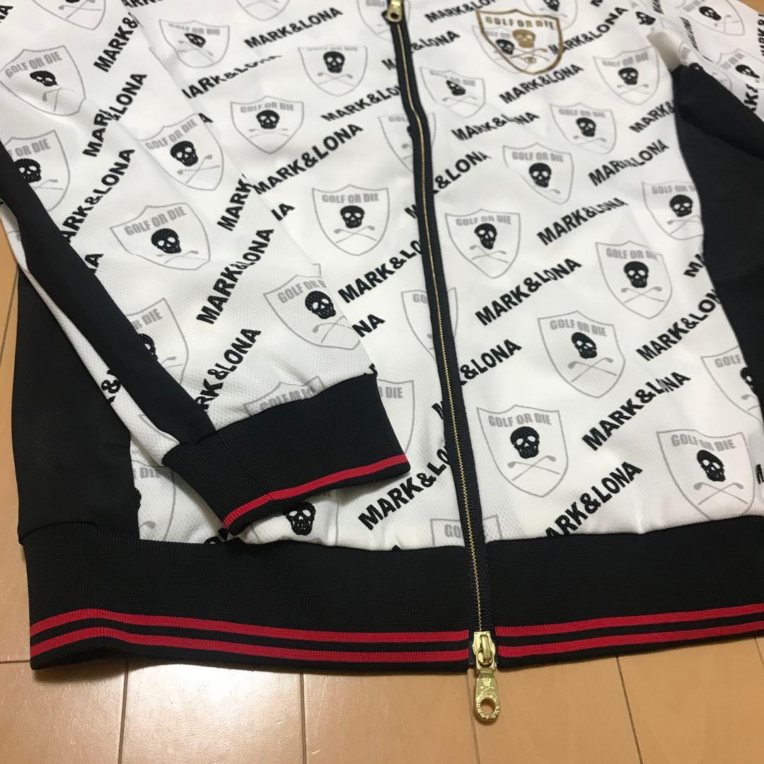 マークアンドロナ 白　総柄　ナイロンジャケット　パンツ　セットアップ