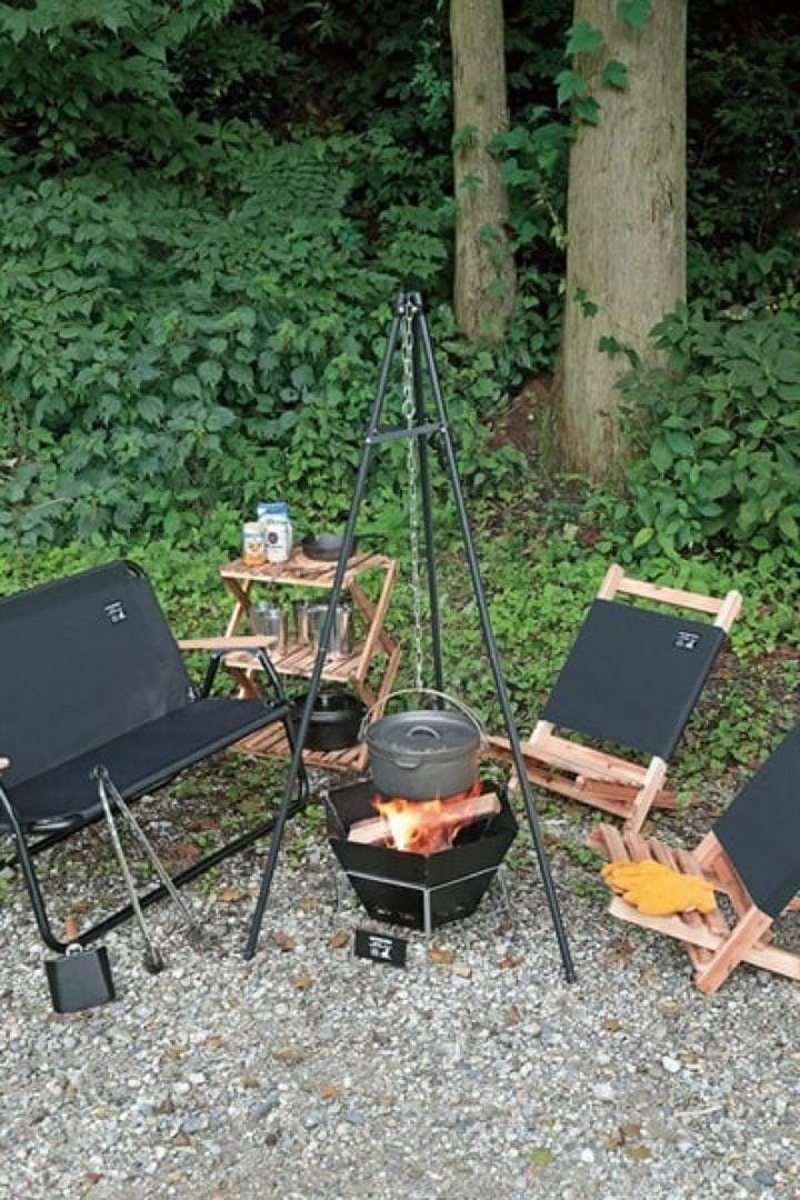 captain stag CSブラックラベル アルミ背付ベンチ