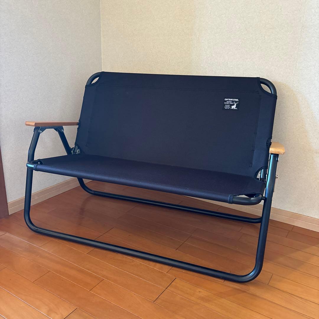 captain stag CSブラックラベル アルミ背付ベンチ