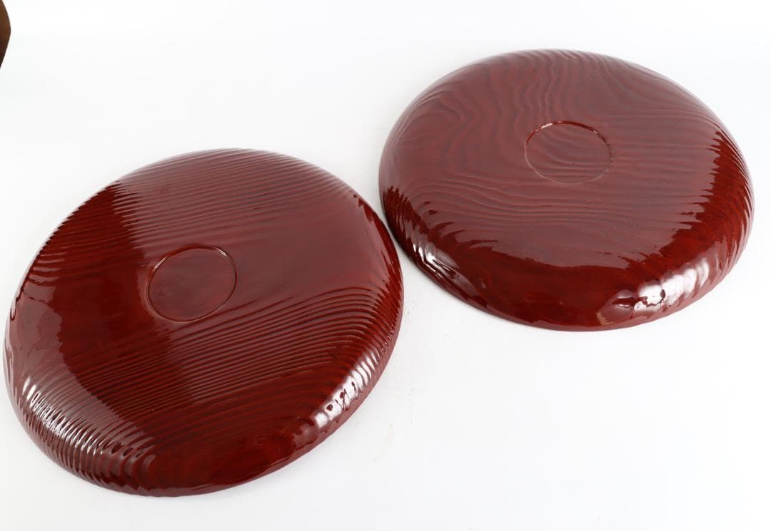 茶道具 平安吉象堂 杉木目 会席盆 丸盆 八枚 共箱