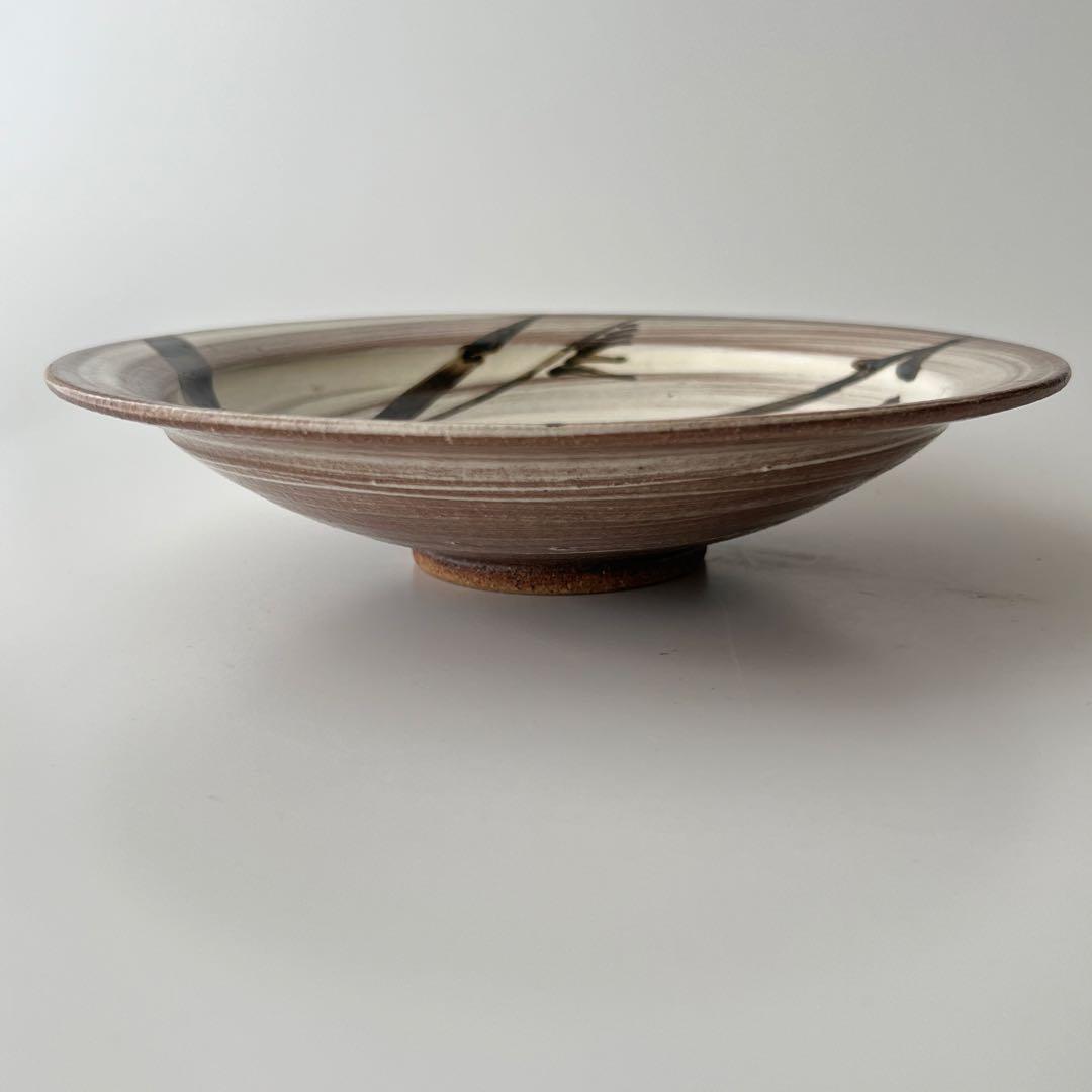 中里太郎右衛門窯　絵唐津額皿　「沢瀉、鷺」　美品