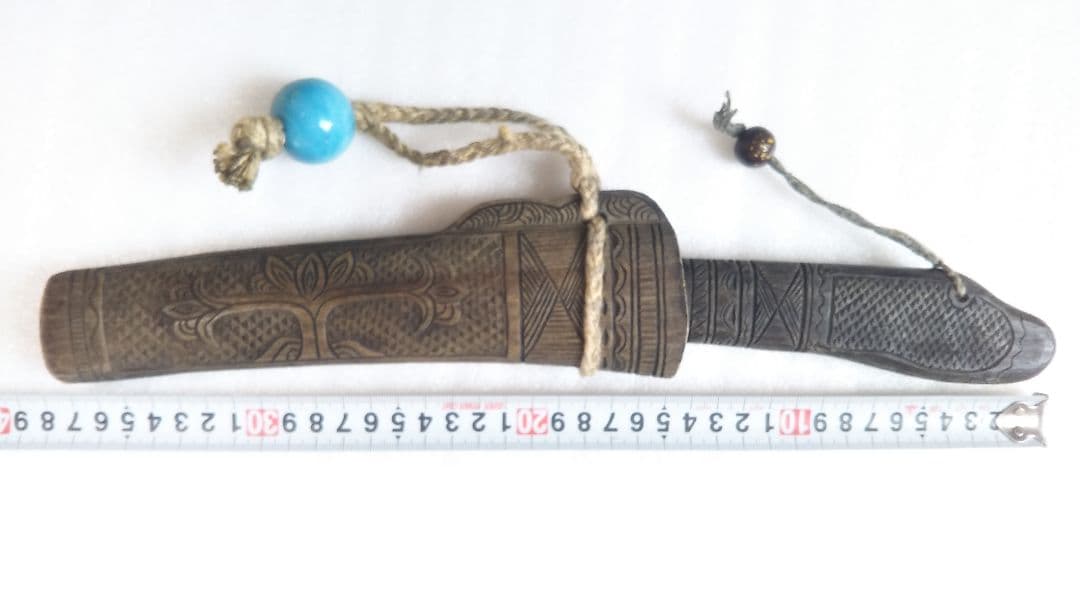 (値下げ)マキリ　アイヌ鱗彫り　本場当時物