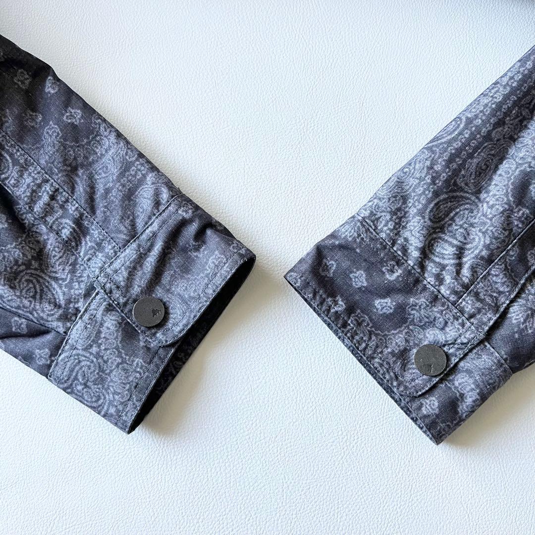 3279 バートン　ジャケット バンダナ柄 フード脱着可能　M グレー 薄紫