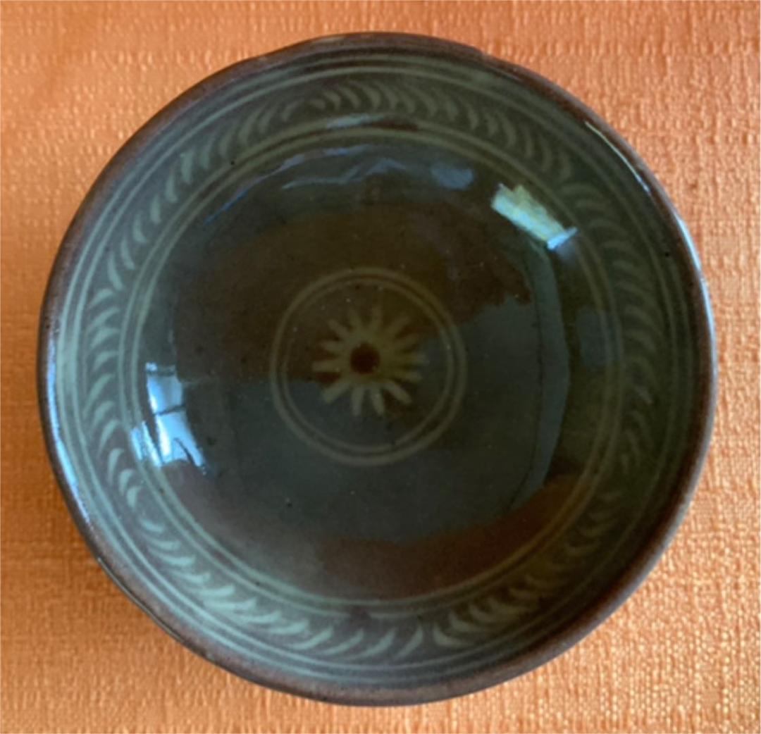 仁阿弥道八　作　三島手雲鶴文盃