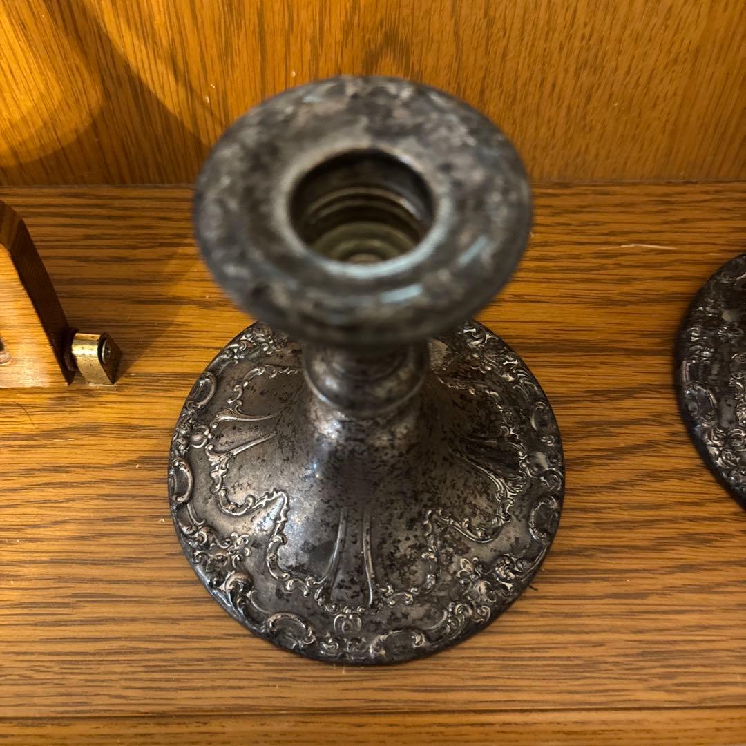 ゴーハム　キャンドルホルダー　シルバー　銀　アンティーク　2本セット