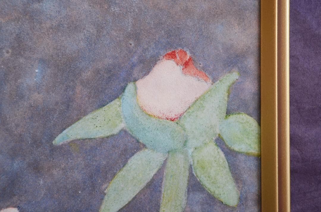 【「牡丹」木枠 岩絵の具 日本画 額入り】東山魁夷の流派