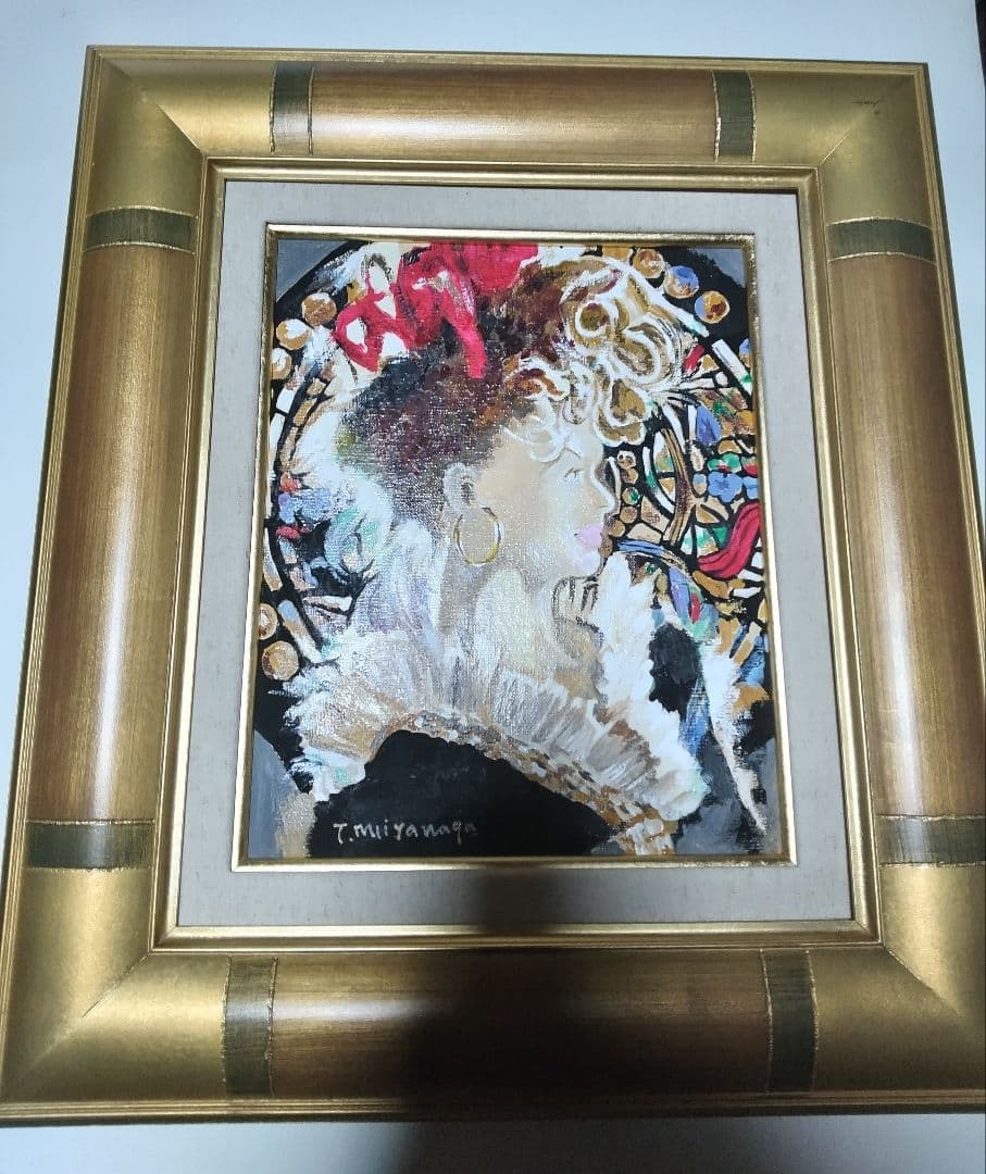 宮永岳彦、絵画、美人画、油彩３号、燦、肉筆、新品高級額縁、高塚省吾、森本草介。