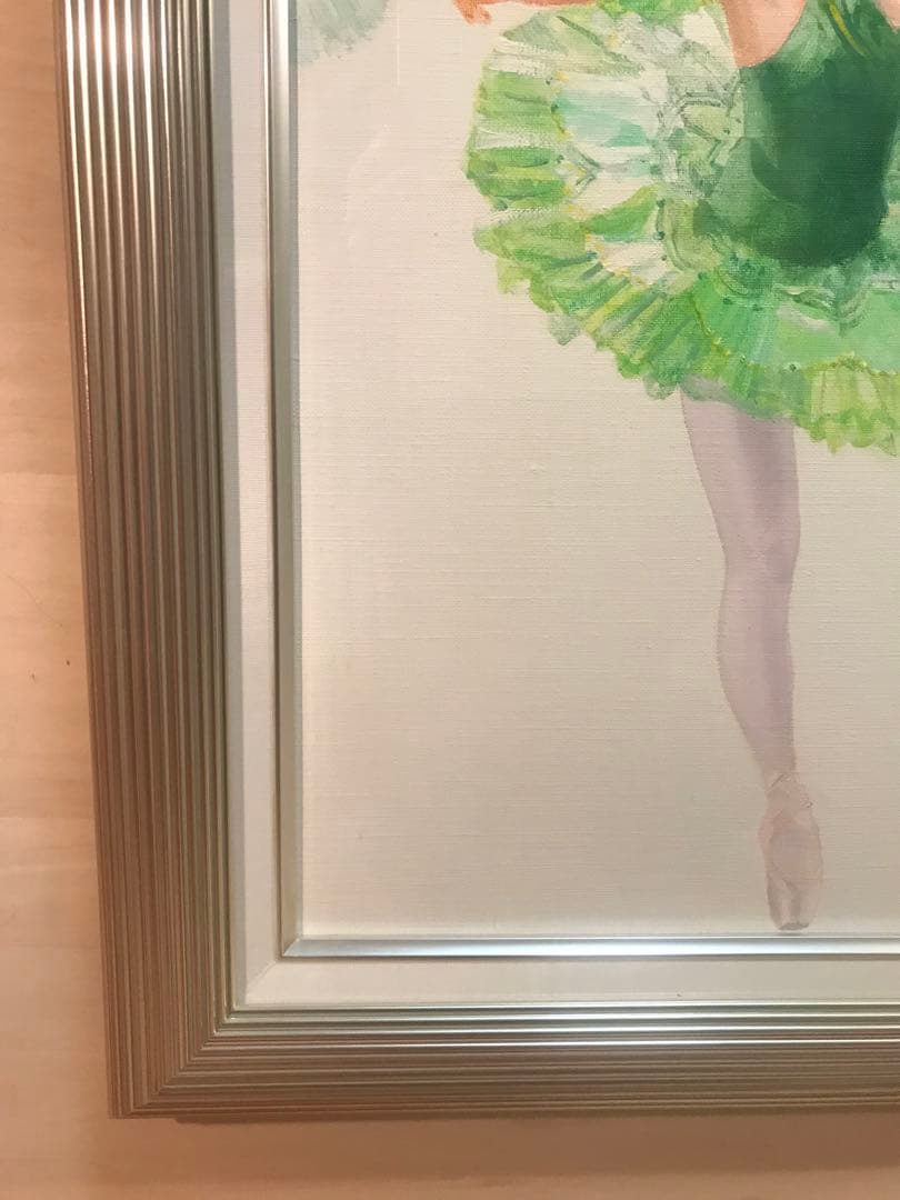 原尚子「未来のバレリーナ」油彩１０号　画面右下・キャンバス裏に直筆サイン有り