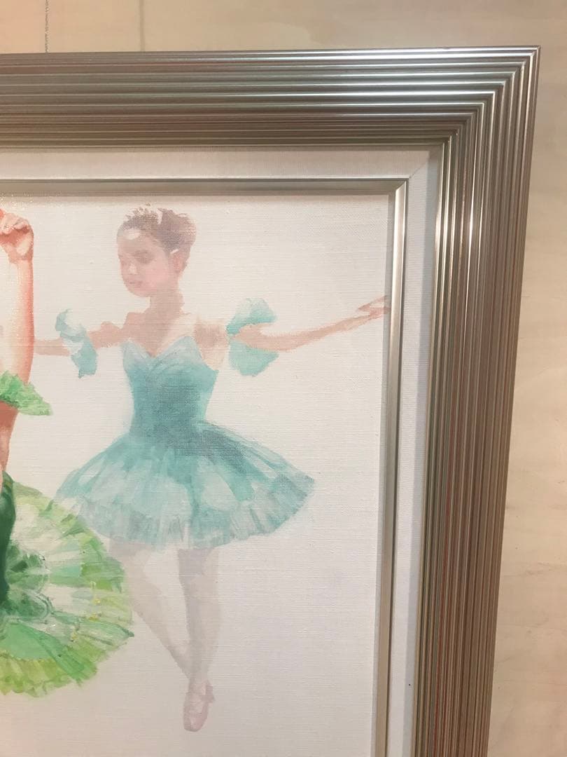 原尚子「未来のバレリーナ」油彩１０号　画面右下・キャンバス裏に直筆サイン有り