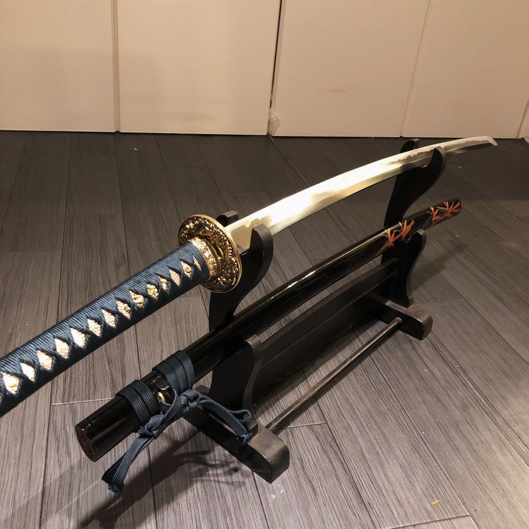 高級模造刀　高級居合刀　緑金拵え　亜合金刀身　居合刀