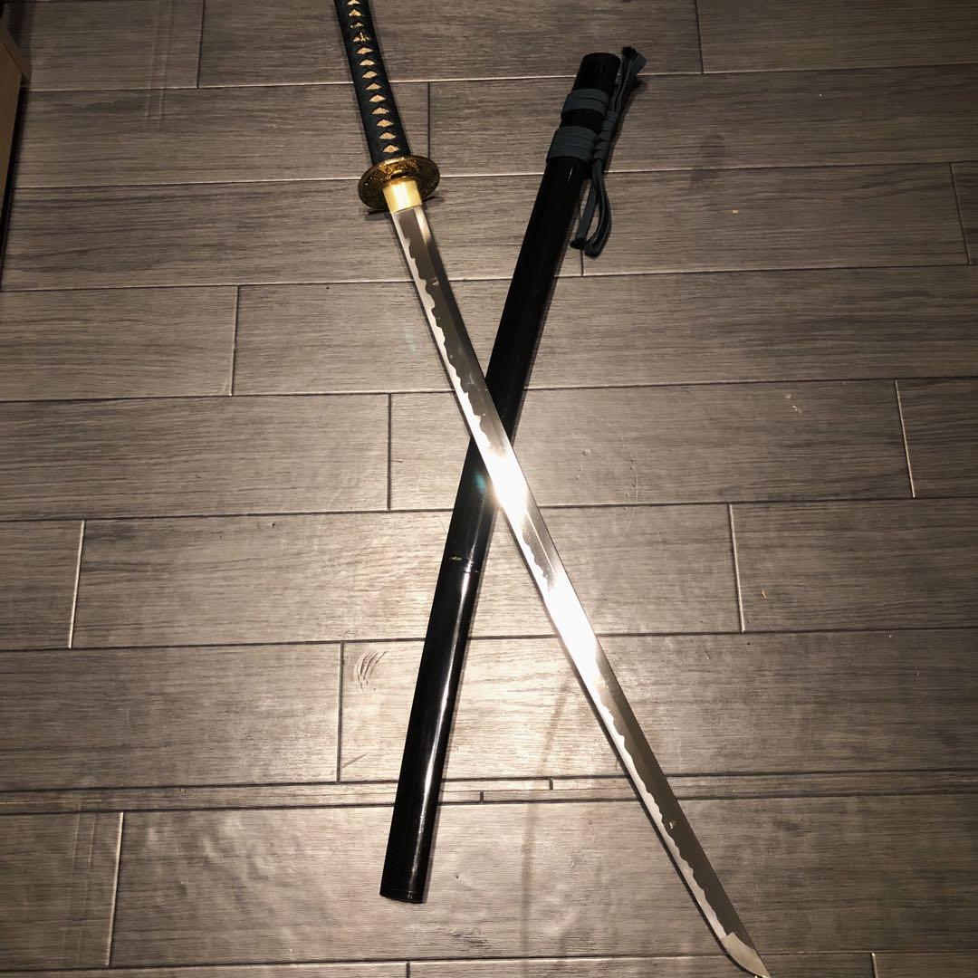 高級模造刀　高級居合刀　緑金拵え　亜合金刀身　居合刀