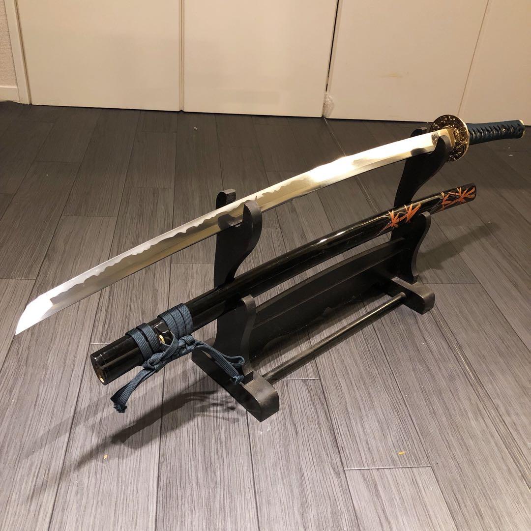 高級模造刀　高級居合刀　緑金拵え　亜合金刀身　居合刀