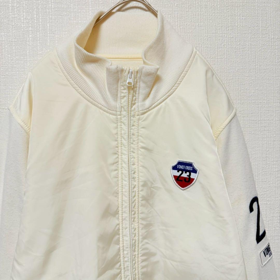 23区 ゴルフ　パーカー　ジッパー　ロゴ　オンワード樫山　ホワイト【Ⅲ】