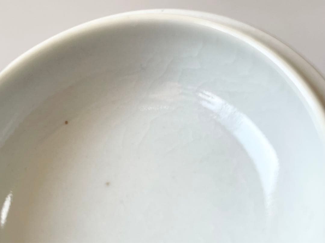 骨董　アンティーク　陶芸家　井上良斎　染付菊御紋　香合　白磁　共箱　茶道具