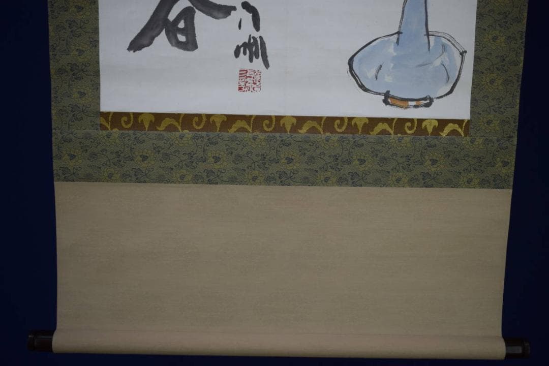 真作/蘭亭/惜春/椿画/曙茶掛/横物/桐共箱付/布袋屋掛軸HI-520