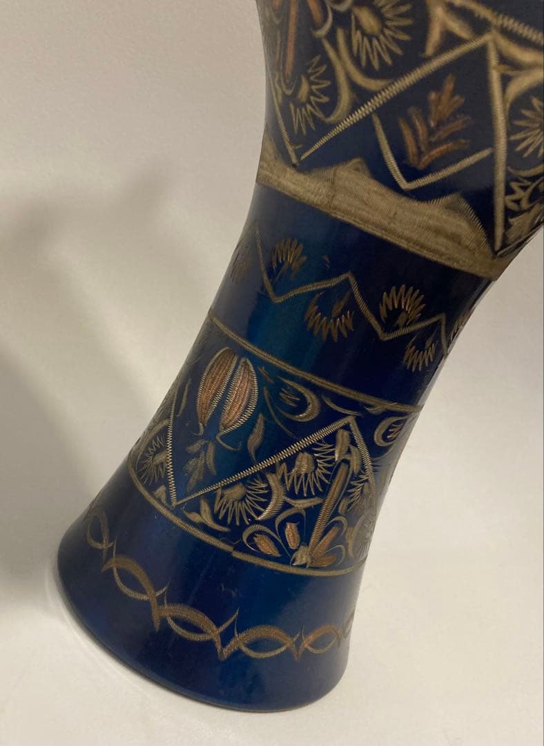 手彫り装飾　銅製　ダラブッカ　ミニサイズ　アンティーク楽器